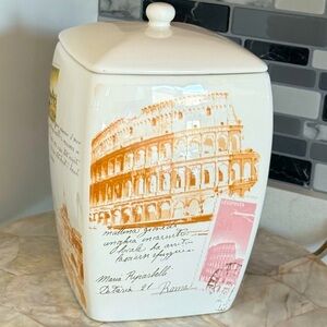 Gorgeous Roman Colosseum Ceramic Storage Large Jar Food Cookies Flour